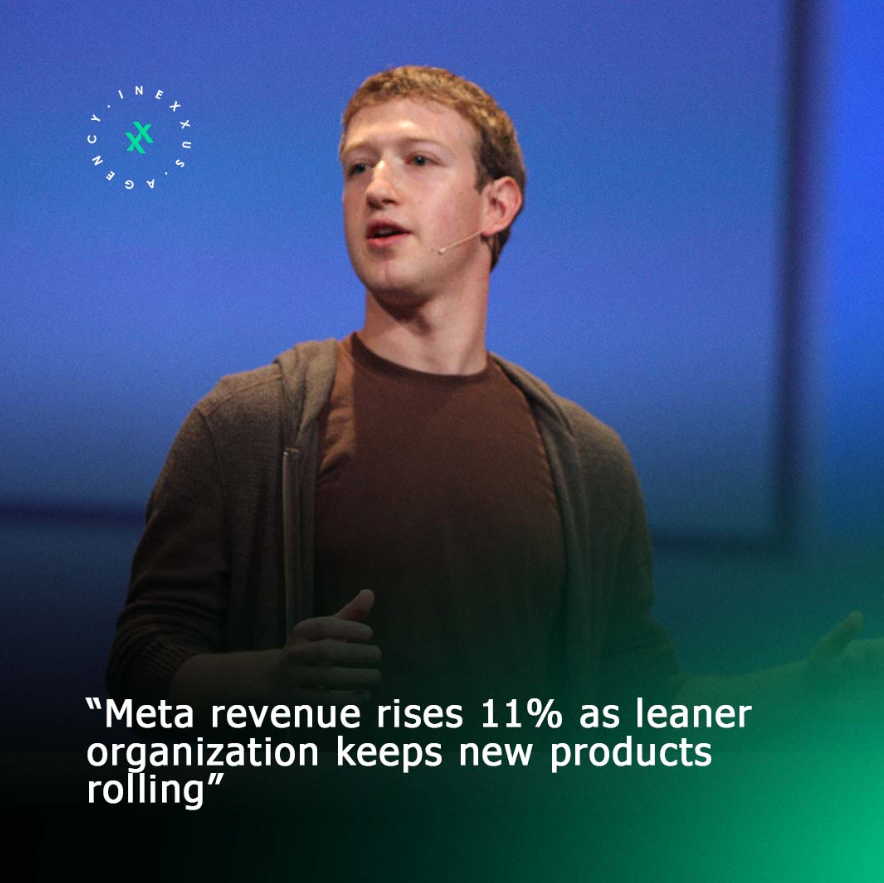 Meta revenue grows 11% as streamlined organization keeps new products in development.